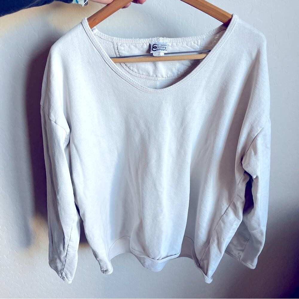 FLAW Vintage lagenlook San Francisco Clothing Conpany cream vneck top large L